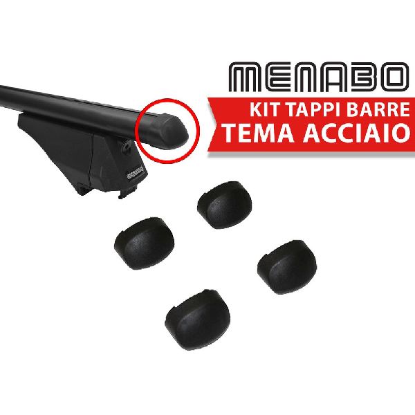 KIT 4 TAPPI RICAMBIO PER BARRE PORTATUTTO MENABO TEMA IN ACCIAIO