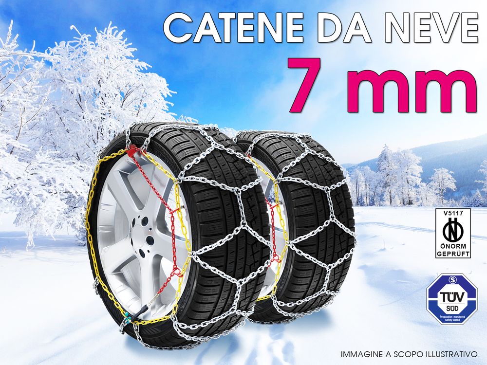 Da Neve Omologate Auto 7mm Gr. 100 205/75R14 205/75/14 - Immagine 1