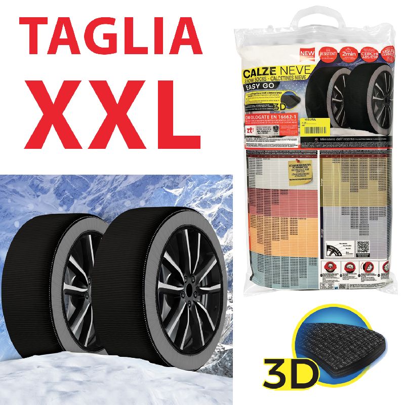 Calze Da Neve Omologate UNI EN 16662-1:2020 – Misure 235/50-20, Facili Da Montare, Compatibili Con Auto Non Catenabili, Leggere E Silenziose