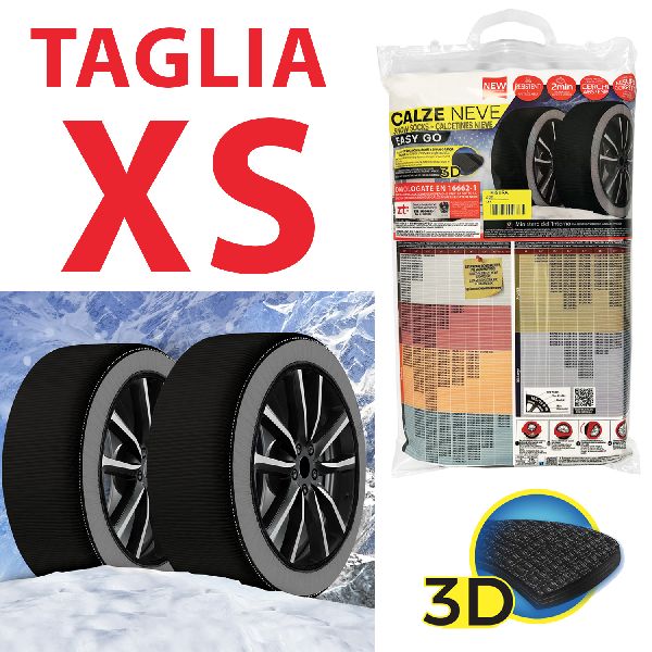 CALZE DA NEVE OMOLOGATE AUTO TAGLIA XS EASY GO PNEUMATICI 135/70R13 135/70/13
