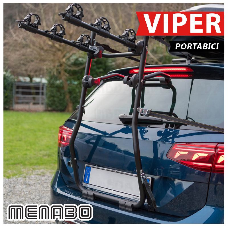 Portabici Posteriore MENABO BIKI In Acciaio Per FIAT IDEA (2005-2012) – 3 Bici, Carico Max 45 Kg, Richiudibile E Made In Italy
