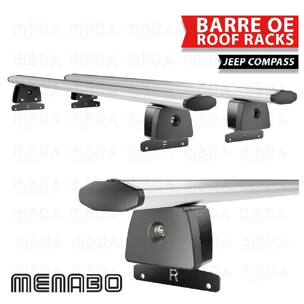 BARRE AUTO PORTATUTTO MENABO OE BLACK DI QUALIT? PER JEEP COMPASS DAL 2016